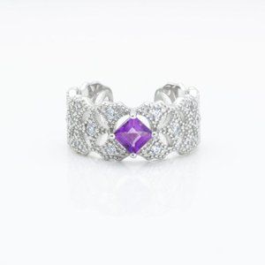 Natural Amethyst Stone Sterling Silver Ring